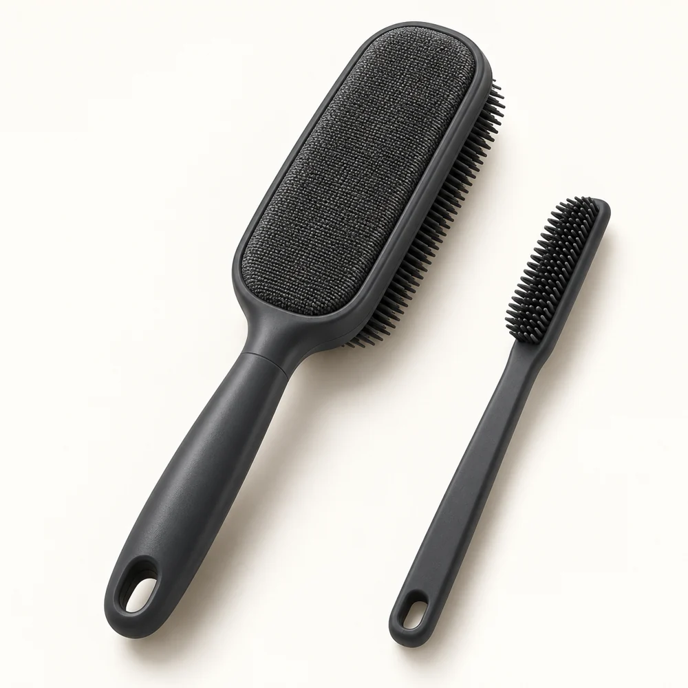 Sofa Hair Care Set in Graphite — One double-sided brush and one detail brush