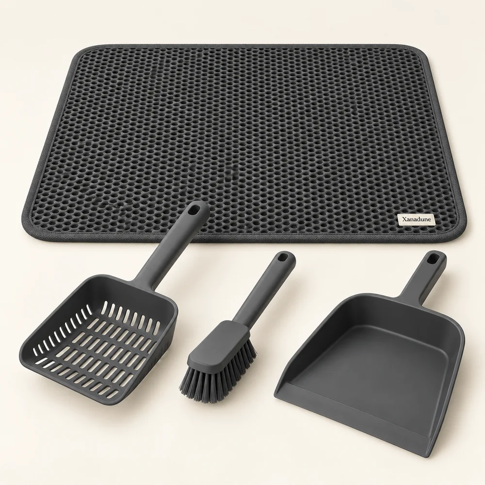Litter Area Kit in Graphite — One litter mat, one scoop, one brush and one dustpan